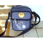 Sacoche toil�e ddp 3 poches et porte cl� - bowling club 33 - 17x14cm env. - grise & noire , semi rigide ...