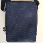Sacoche verticale unisexe chantaco en cuir bleu marine lacoste