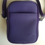 Sacoche zipp�e aubergine lacoste