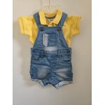 Salopette courte en jean effet us polo 6 mois