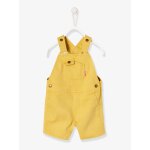 Salopette courte en toile couleur bb garon - jaune (vertbaudet)