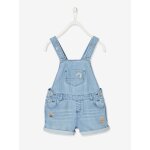 Salopette short fille en jean (vertbaudet)