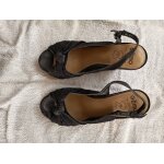 Sandales compens�es noire t37