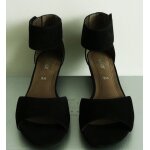 Sandales noires attache � la cheville. nubuck. gabor. pointure 38 1 / 2