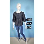 See u soon taille 38 blouse noire manches 3 / 4 femme soie mélangée chemise See u soon taille 38 blouse noire manches 3 / 4 femme soie mélangée chemise