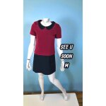 See u soon taille 38 superbe robe manches courtes rouge foncé noir bordeaux See u soon taille 38 superbe robe manches courtes rouge foncé noir bordeaux