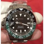 Seiko mod sprite hommage noir / montre verte 40mm customis�e mouvement nh35 automatique
