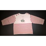 T - shirt 3 suisses manches longues coton garon 18 mois rouge ray blanc