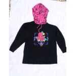 T - shirt 3 suisses , noir  capuche rose , taille 38 / 40