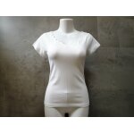 T shirt blanc brod� manches courtes taille unique cacharel neuf