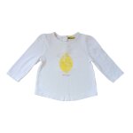 T shirt blanc citron a sequins. tape a l oeil. coton. taille 9 mois. 71 cm