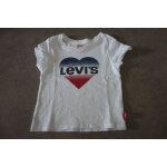T - shirt blanc  coeur  rouge et bleu levi's - 4 ans