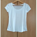 T shirt blanc. col rond. manches courtes. camaieu. coton. elasthanne. taille s