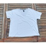 T - shirt blanc col v arrondi avec dentelle femme taille l marque shein