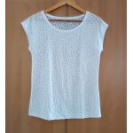 T shirt blanc imprime fantaisie ton sur ton. camaieu. taille 38