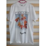 T - shirt blanc � imprim� feuilles. canada. niagara falls. fruit of the loom. taille 42 / 44