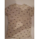 T - shirt blanc avec motifs poissons noir