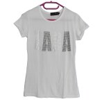 T - shirt blanc a strass. zara. taille 38