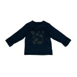 T shirt bleu marine lapins planetes manches longues. little explorers of your heart. kiabi. 24 mois