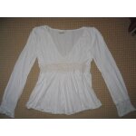 T - shirt (col v) promod , blanc, manches longues T - shirt (col v) promod , blanc, manches longues