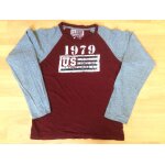 T - shirt complices manches longues bordeaux et gris - 14 ans