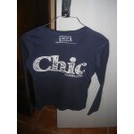 T - shirt complices manches longues coton 36 bleu marine.