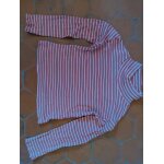 T - shirt coton ray� rouge et blanc in extenso