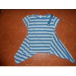 T - shirt coton rayé taupe et bleu zara kids T - shirt coton rayé taupe et bleu zara kids