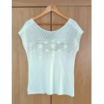 T shirt creme et beige imprime geometrique. camaieu. taille 38