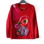 T - shirt desigual taille 36 multicolore avec d�co et sequins tbe