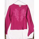 T - shirt etam , rose vif , taille 42 , manches longues fantaisies