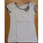 T - shirt femme manches courtes blanc À pois bleu marque camaïeu taille 2 T - shirt femme manches courtes blanc À pois bleu marque camaïeu taille 2