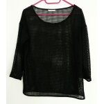 T shirt filet noir. blouse. manches 3 / 4. camaieu. taille 38