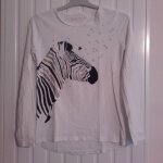 T - shirt fille 12 ans gemo tête de zebre Écru T - shirt fille 12 ans gemo tête de zebre Écru