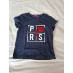 T - shirt fille bleu marine, tissaia, marque 12 ans, motif de paris sur le devant, tr�s bon �tat