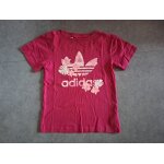 T - shirt fille rose vif logo a fleurs adidas - 7 / 8 ans