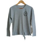 T shirt gris � noeud. manches longues. gemo. taille 16 ans