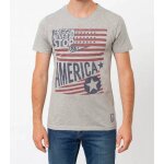 T - shirt homme freegun ? taille s ? motif usa vintage ? gris chin