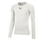 T - shirt homme puma league baselayer manches longues, blanc puma, taille l