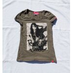 T - shirt kaki ; rock on cerises ; femme taille xs marque le temps des cerises T - shirt kaki ; rock on cerises ; femme taille xs marque le temps des cerises