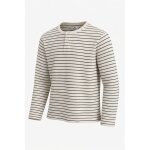 T - shirt longues manches ray� beige et noir h&m taille 8 - 10 ans