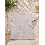T - shirt / maillot de corps fille 12 ans kiabi rose p�le � pois noirs � bon �tat f338;