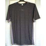 T - shirt manches courtes noir et gris lisers vert fluo - kipsta - taille m