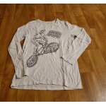 T - shirt manche longue blanc cass imprim moto kiabi taille 14ans