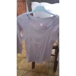T shirt manches longues camaïeu rose imprimé tl col v coton T shirt manches longues camaïeu rose imprimé tl col v coton