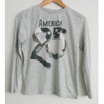 T shirt manches longues gris chin� america 25. kiabi. coton. 12 ans
