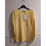 T - shirt manches longues jaunes et blanc xs