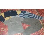 T - shirt manches longues marine jaune - gris + t - shirt manches longues ray�s marine gris + t - shirt ...