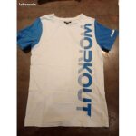T shirt mc blanc bleu gar�on 12 ans kiabi