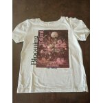 T shirt mc blanc fleurs fille taille s gemo trs bon tat